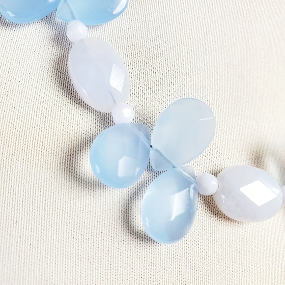 Blue bead sterling necklace - Picture 2 of 5